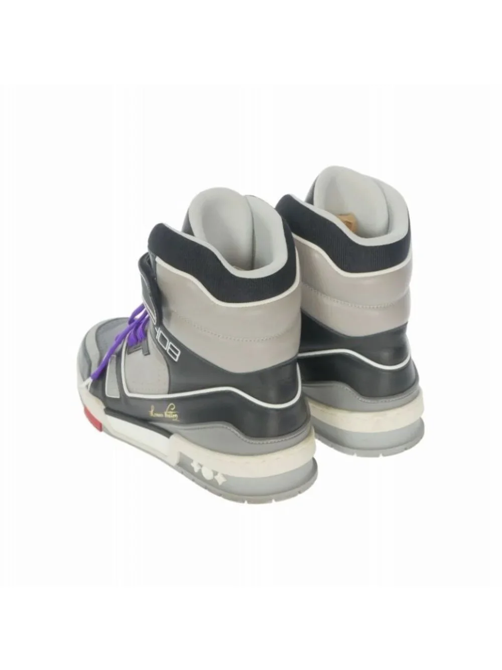 Louis Vuitton LV High Top Trainer Cut Sneakers 7 Deep Purple Black Gray